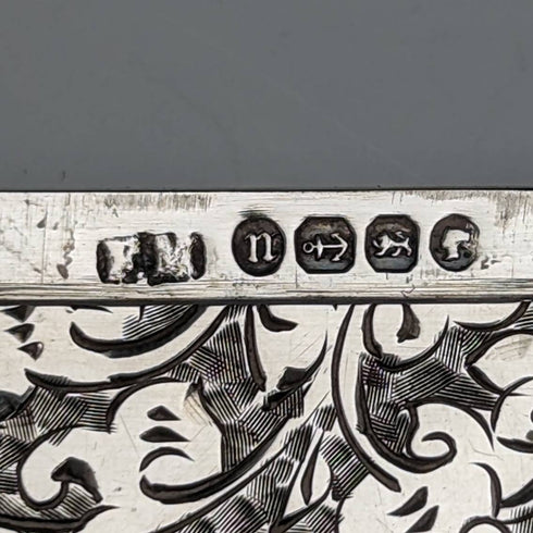 1887年 英国アンティーク 純銀製カードケース 46g Frederick Marson